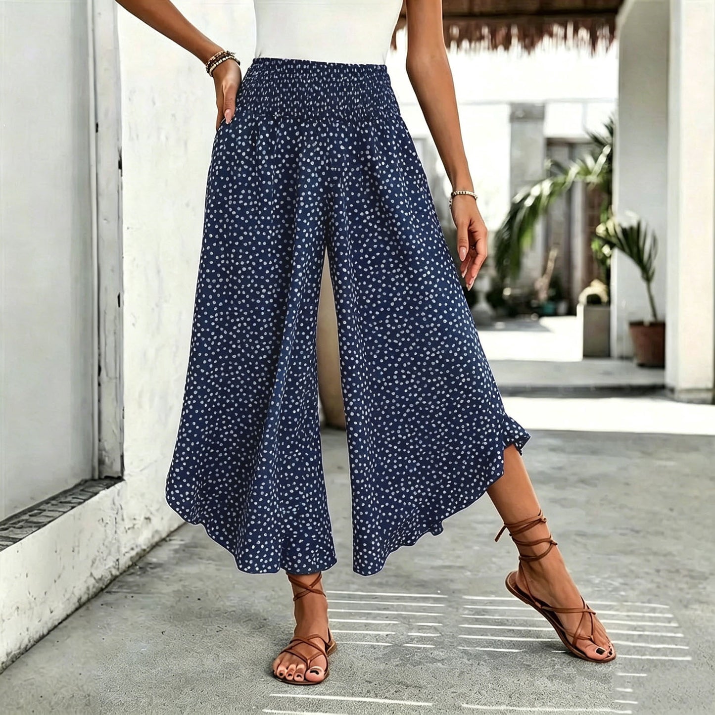 Pantalon Palazzo Élégance à Volants