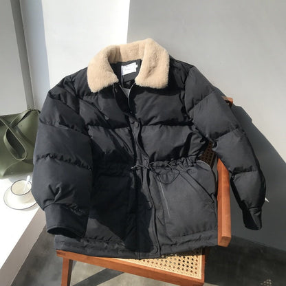 Doudoune courte en coton duveteux