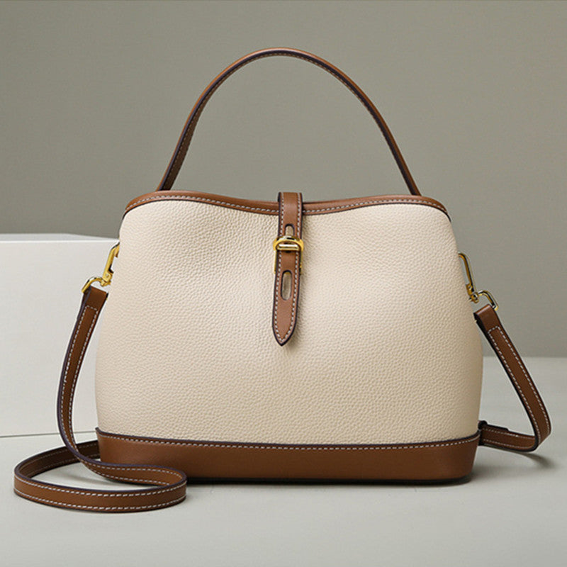 Sac Bandoulière Grand Format à Motif Litchi