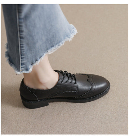 Chaussures  en Cuir avec Lacets, Style Britannique