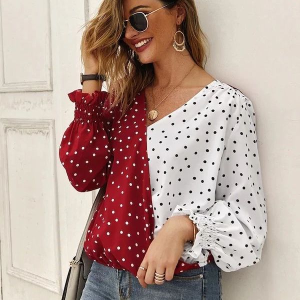 Blouse Chic à Pois