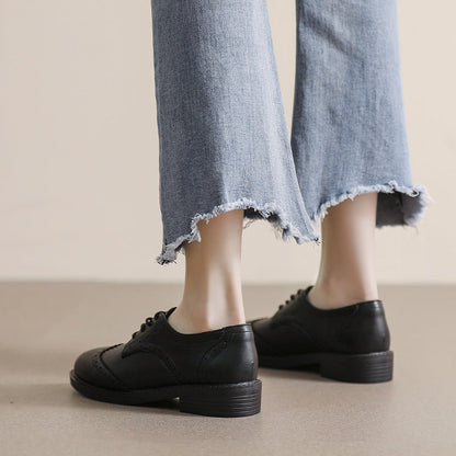 Chaussures  en Cuir avec Lacets, Style Britannique