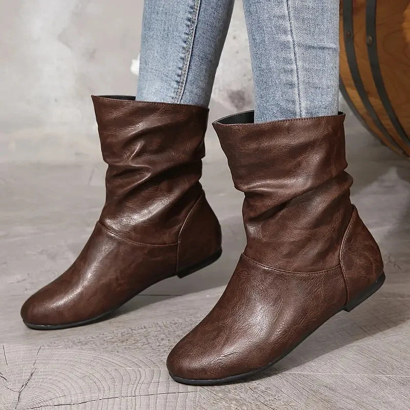 Bottines Plates en Cuir, Polyvalentes et Élégantes