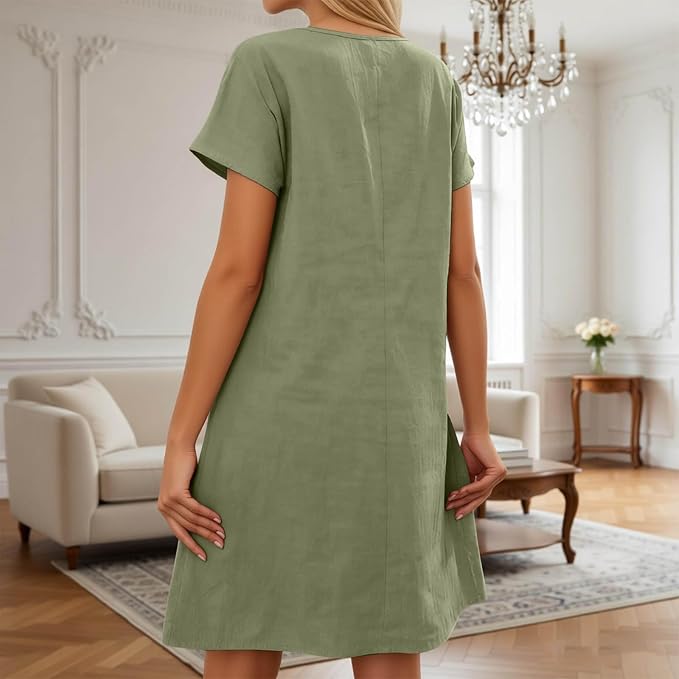Robe évasée avec poches décoratives