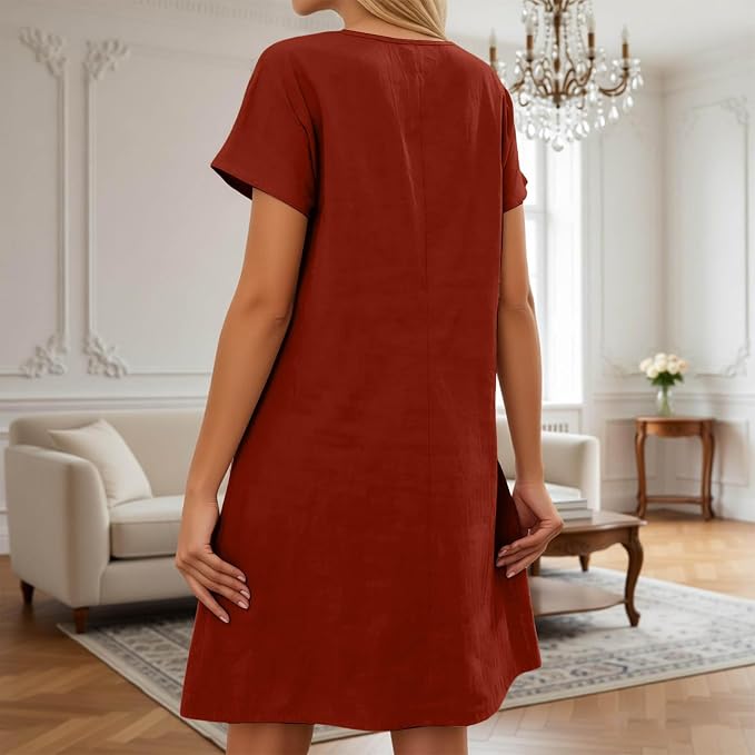 Robe évasée avec poches décoratives