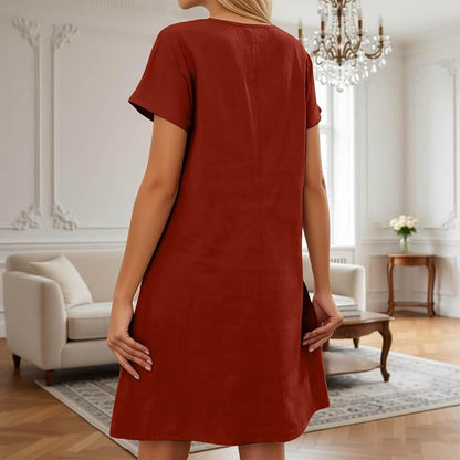 Robe évasée avec poches décoratives