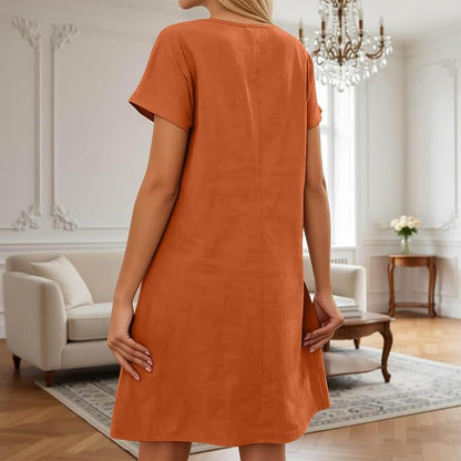 Robe évasée avec poches décoratives