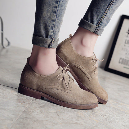 Chaussures en cuir rétro britanniques à talons plats