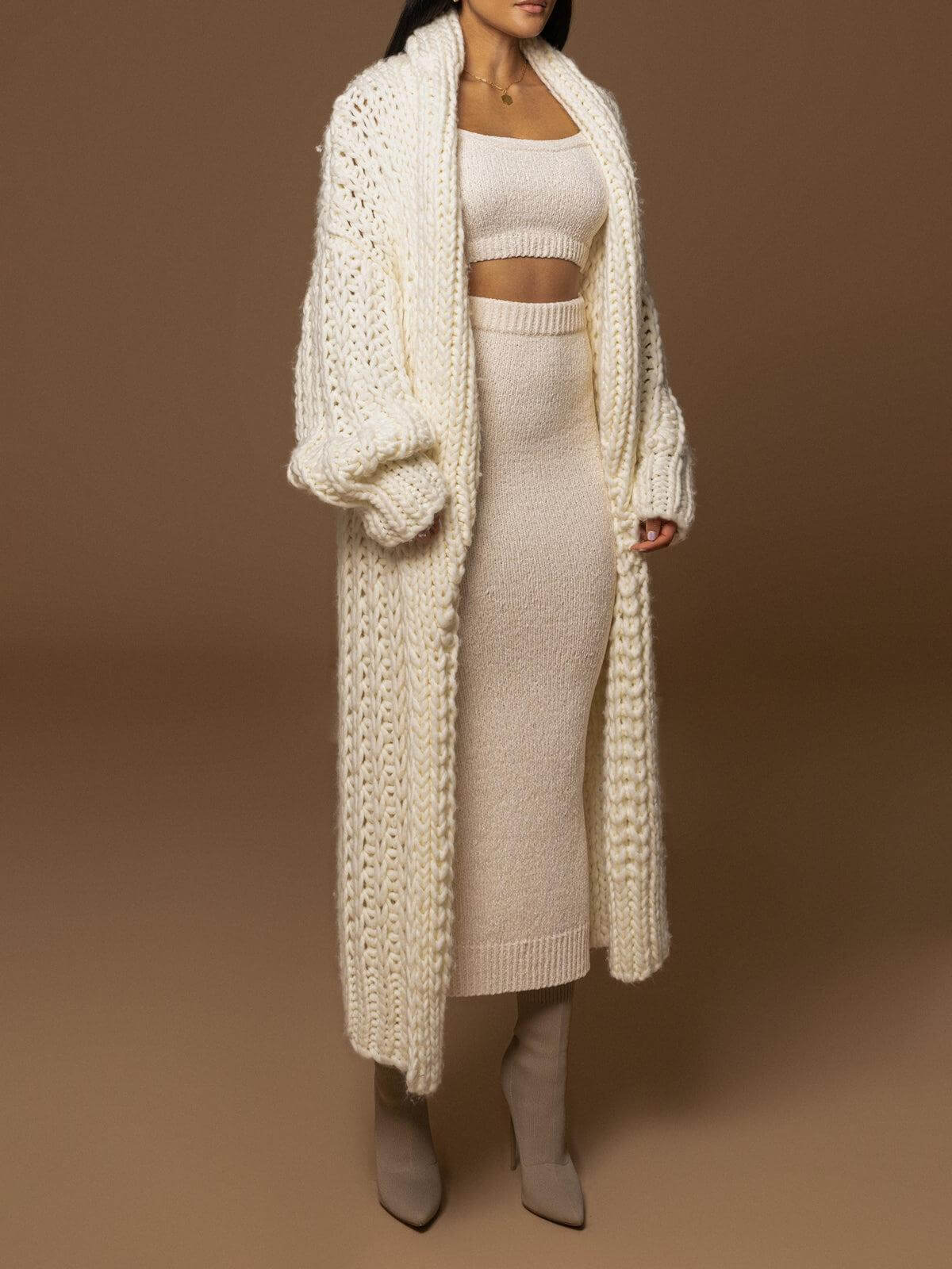 Renali – Manteau tricoté à col châle