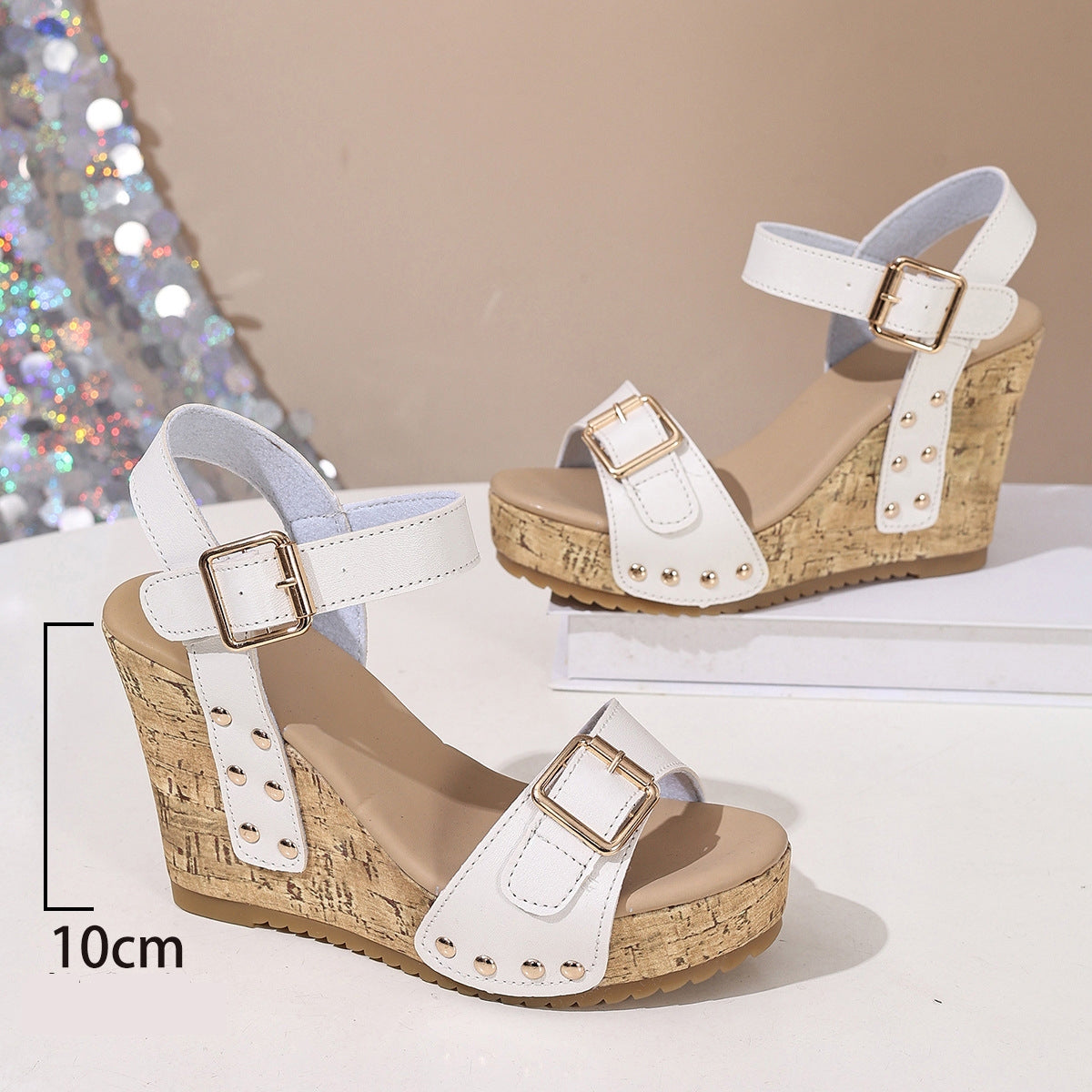 Sandales à Plateforme Femme avec Brides Ajustables