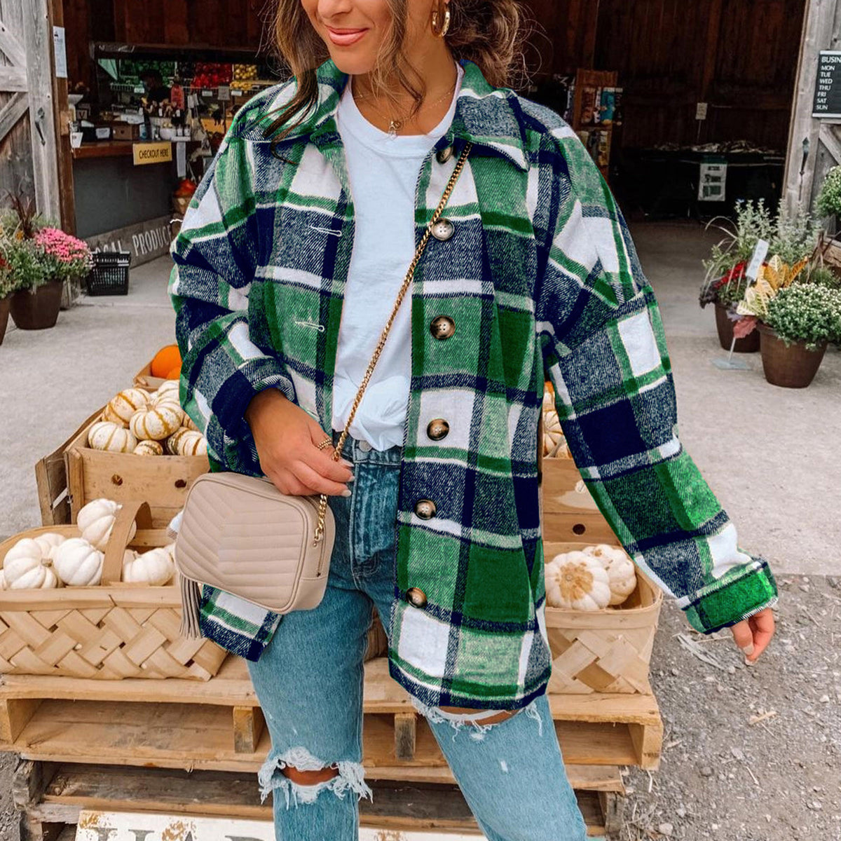 Veste Carreaux Style Urbain