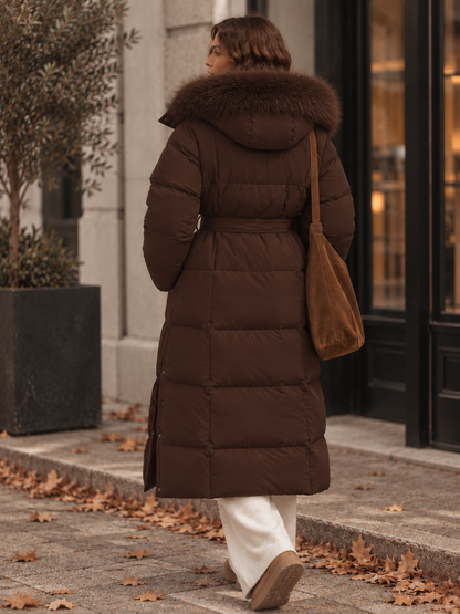 Solyne – Manteau matelassé en coton avec ceinture