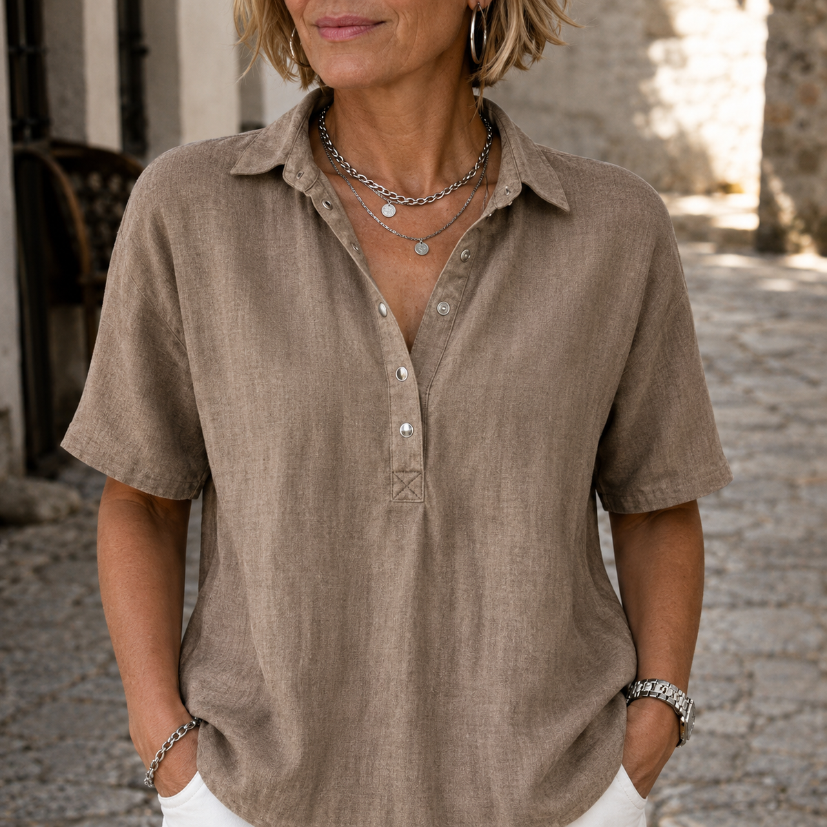 Chemise Fluide à Col Ouvert