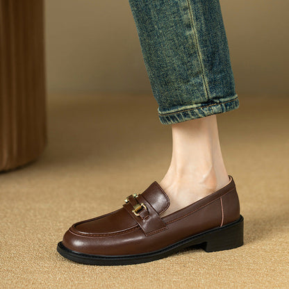 Chaussures en Cuir Véritable de Style Britannique