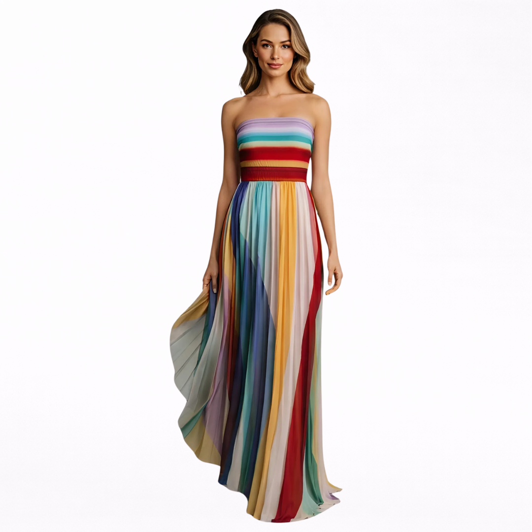 Robe Longue Bustier Symphonie des Couleurs