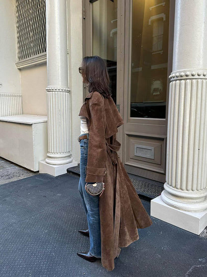 Lysara – manteau long effet daim