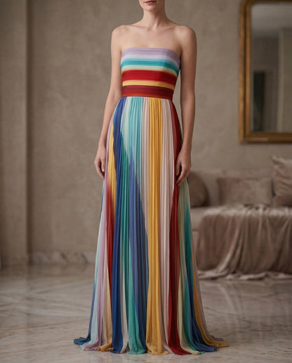 Robe Longue Bustier Symphonie des Couleurs
