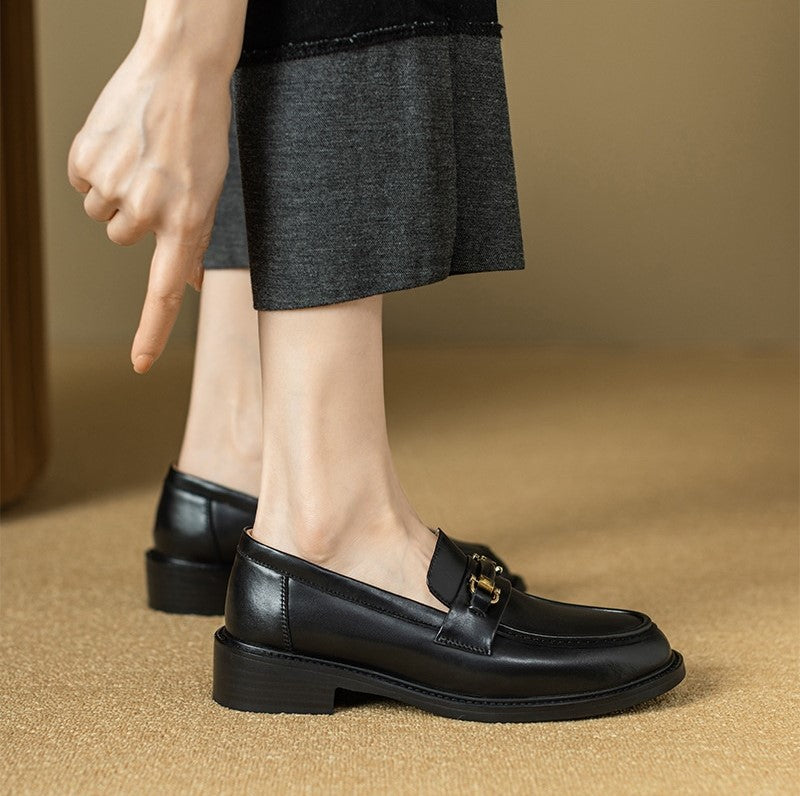 Chaussures en Cuir Véritable de Style Britannique