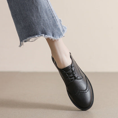 Chaussures  en Cuir avec Lacets, Style Britannique
