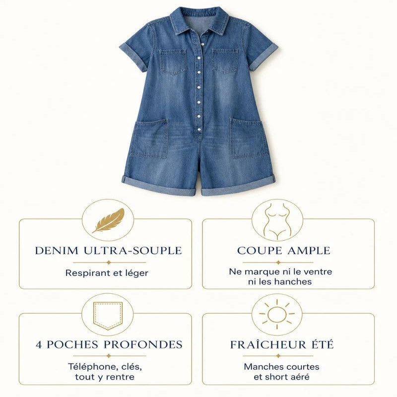Combishort style utility femme