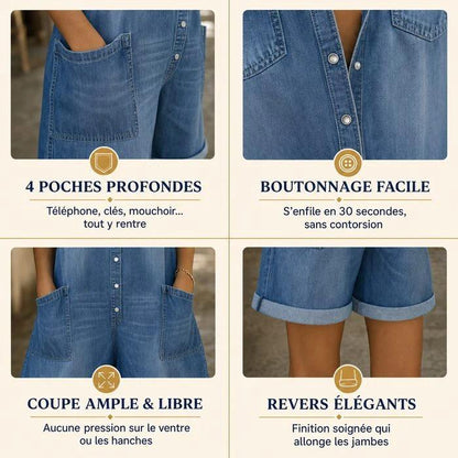 Combishort style utility femme