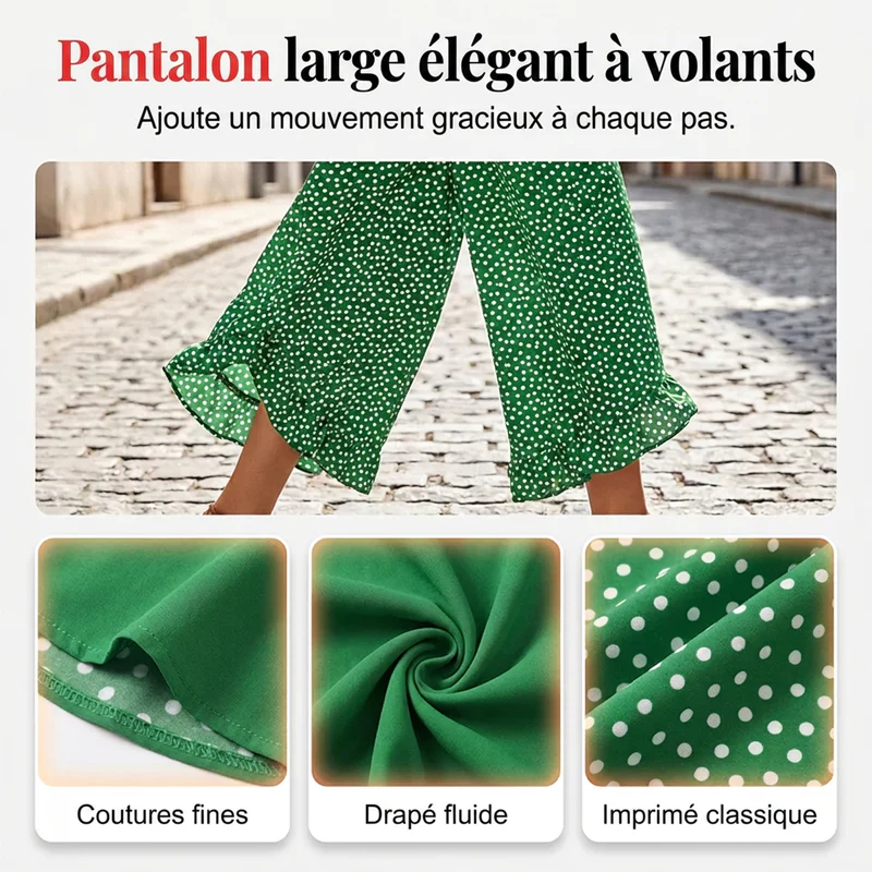 Pantalon Palazzo Élégance à Volants