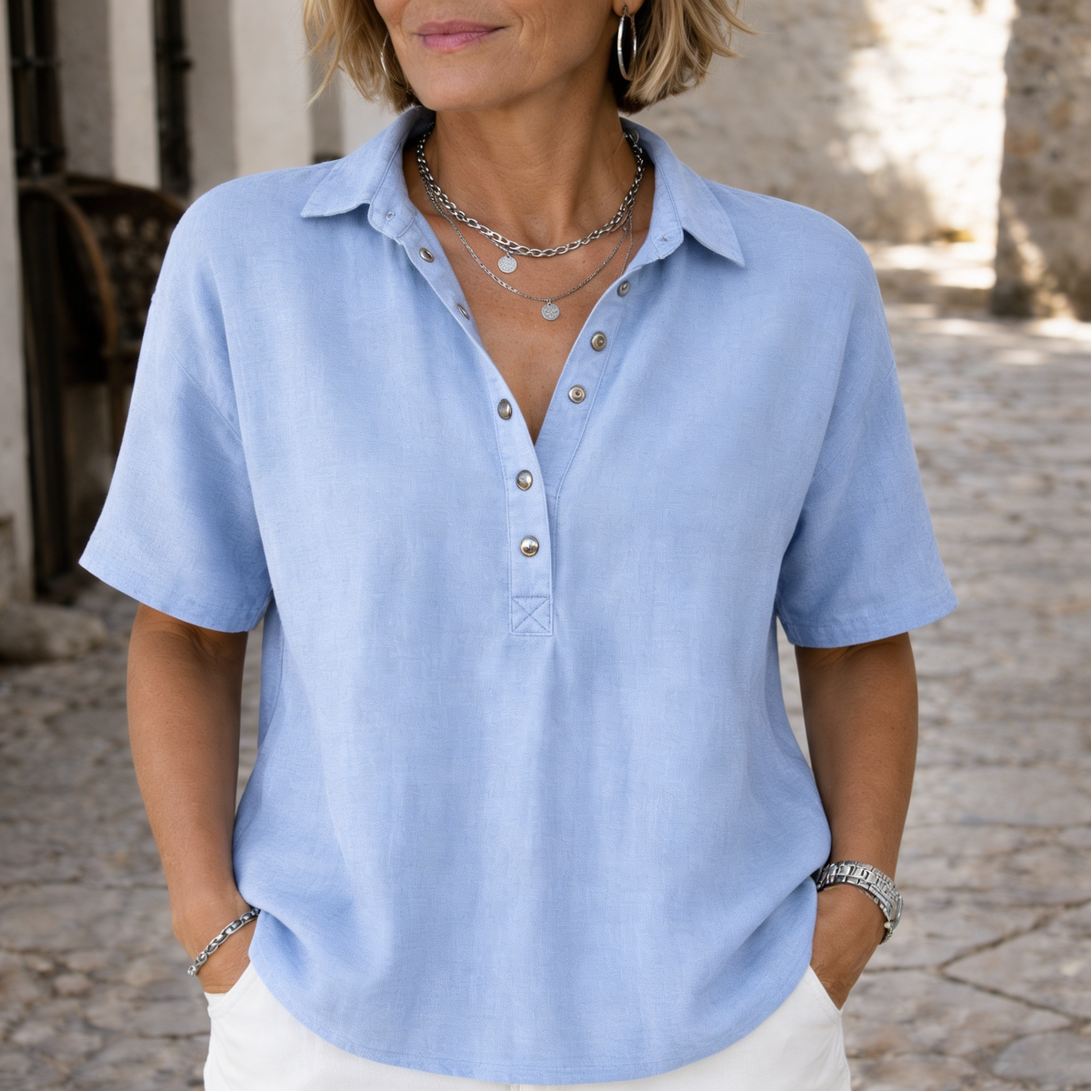 Chemise Fluide à Col Ouvert