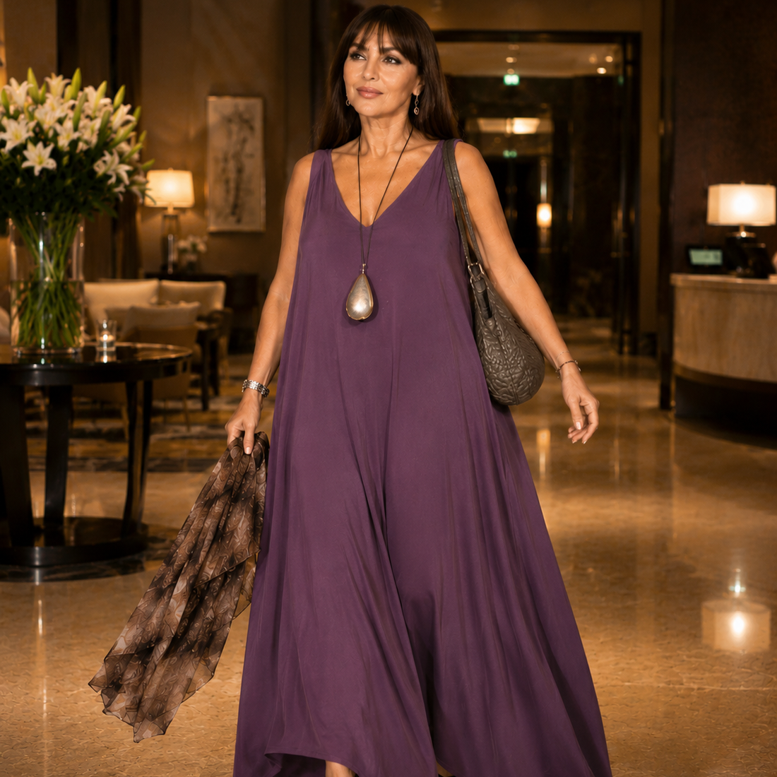 Robe longue effet glamour
