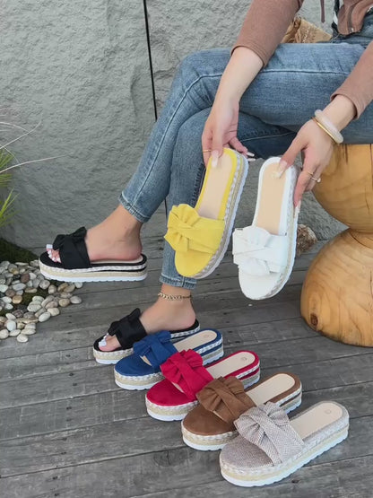 Sandales Plateforme Chic avec Nœud Tendance