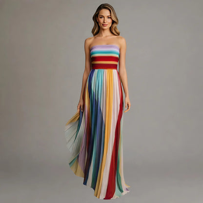 Robe Longue Bustier Symphonie des Couleurs